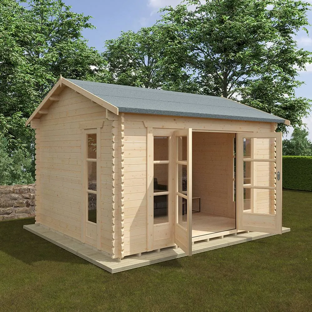 Buttercup Farm 14x12 Bamber 44mm Cabin - L415 x W355 x H282.9 cm in Natural 5