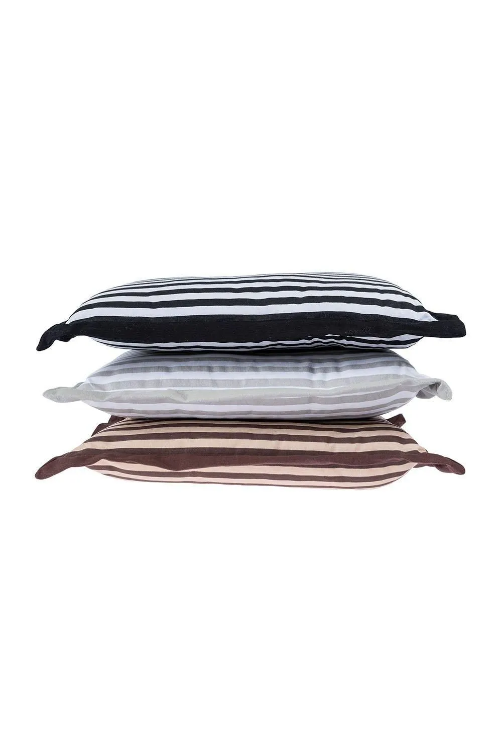 Homescapes Handmade Striped Seat Pad Soft Cotton Dining Chair Cushion in Black 4