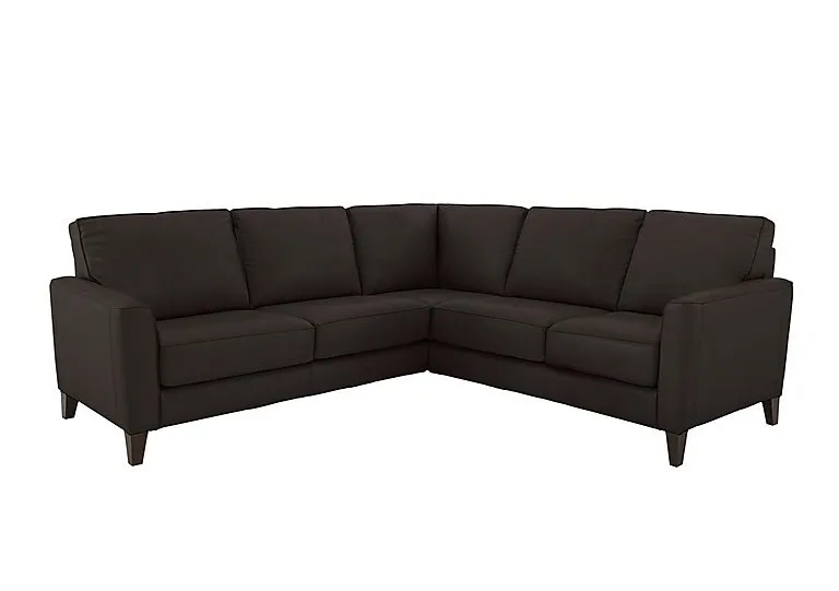 Brondby Large Leather Corner Sofa - Dark Chocolate