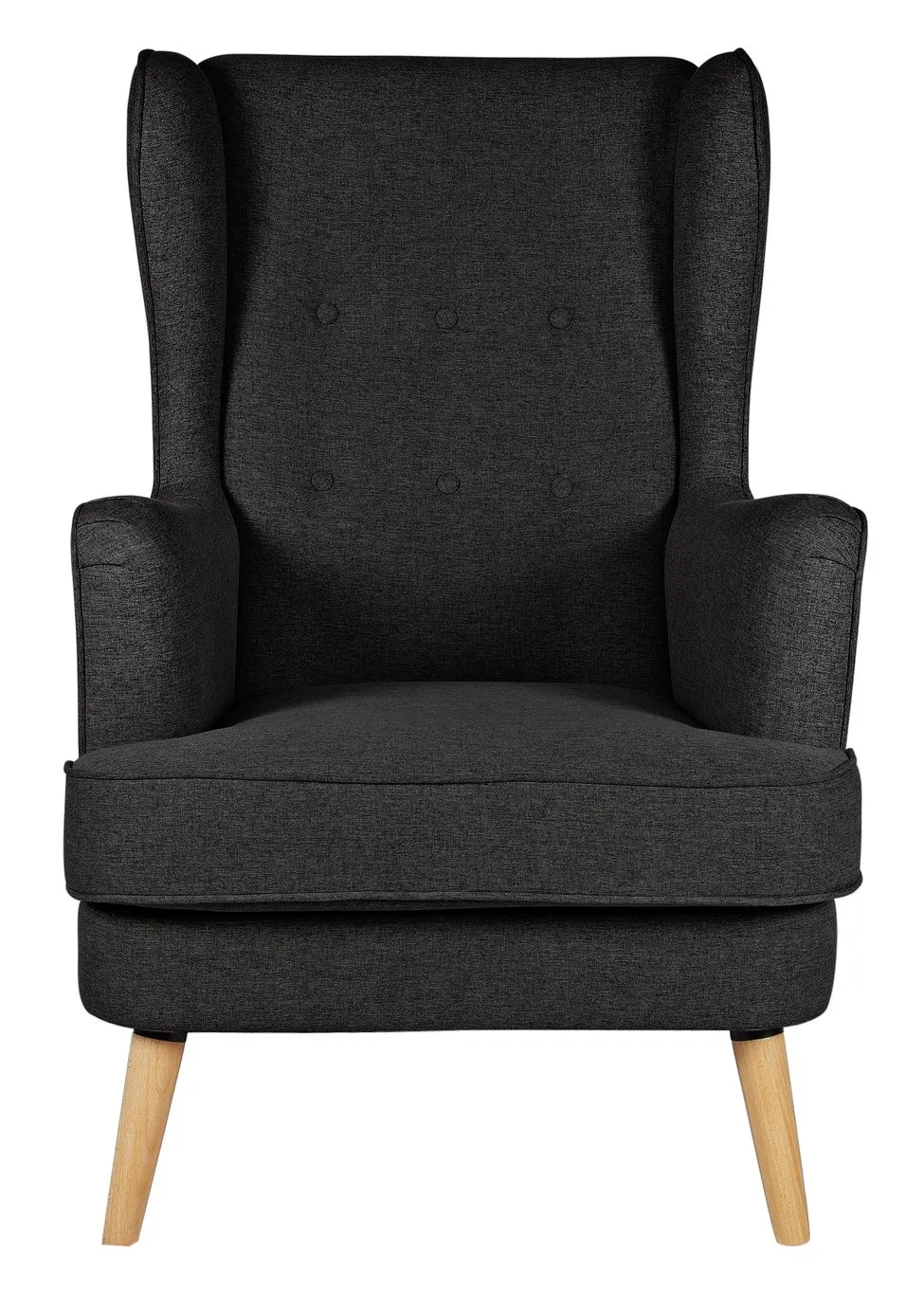 Habitat Callie Fabric Wingback Chair - Charcoal