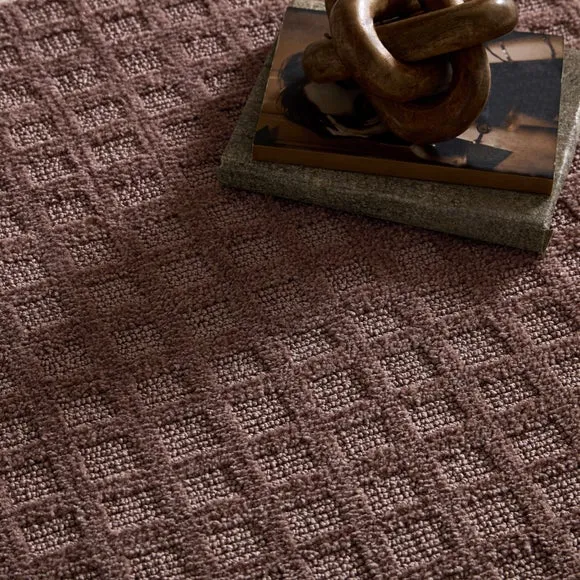 Textured Grid Checked Rug 6