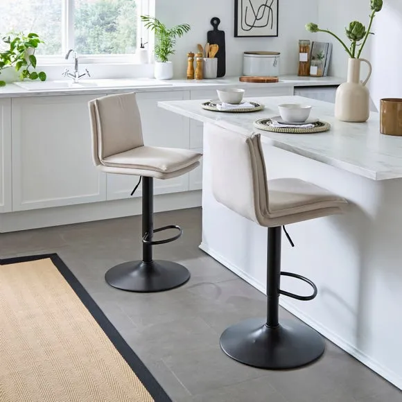 Clancy Adjustable Height Bar Stool, Fabric 2
