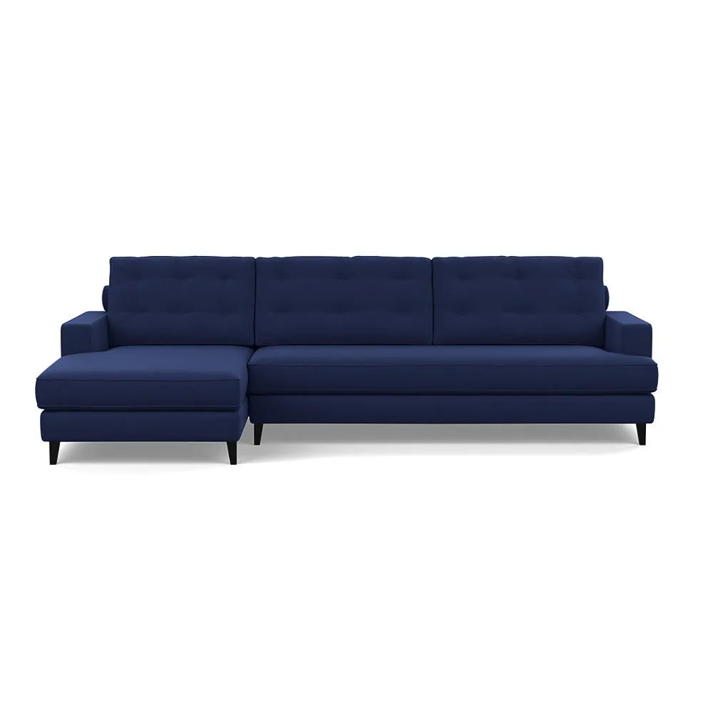Heal's Mistral Left Hand Corner Sofa Melton Wool New Navy Black Feet 1
