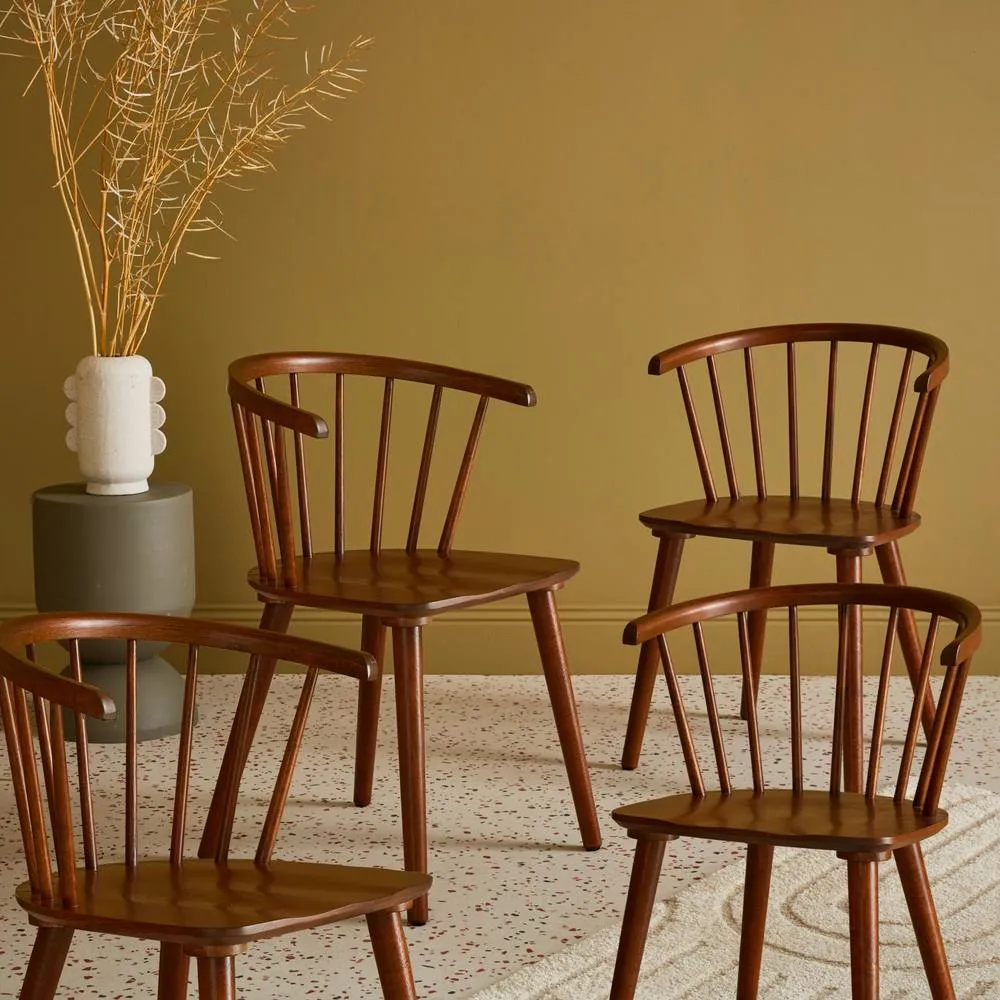sweeek Set of 4 wooden & plywood chairs in Dark Brown 1