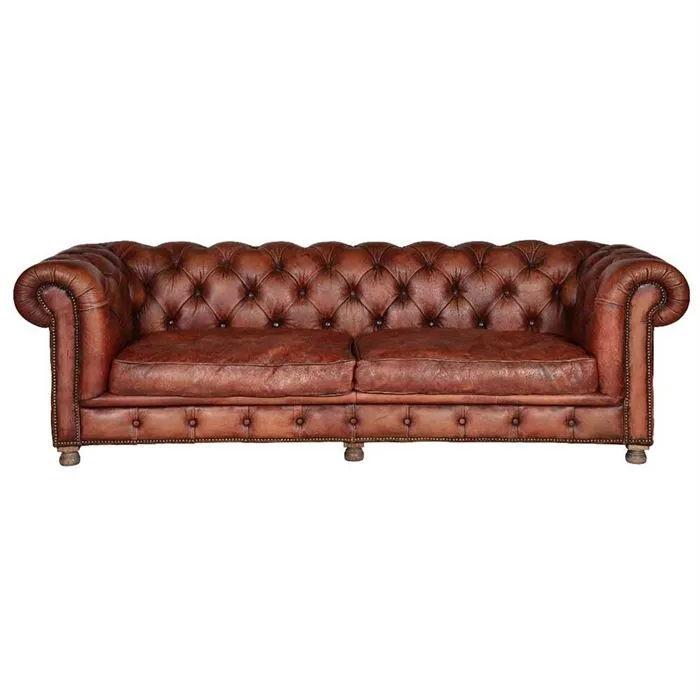 Timothy Oulton Westminster Feather 3 Seater Chesterfield Sofa, Vagabond Red