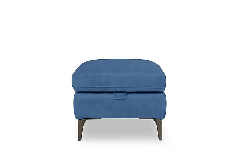 Morgan Fabric Storage Footstool - Dexter Wave