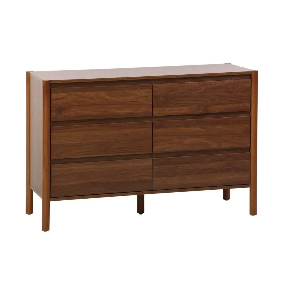 sweeek Wood decor chest with 6 drawers in Dark Brown 2