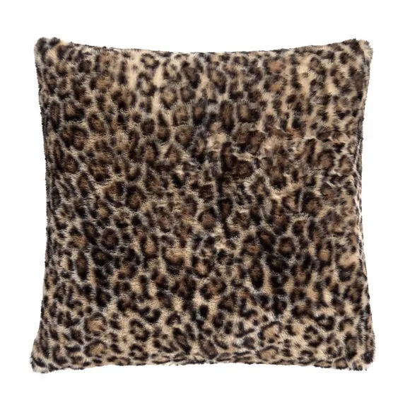 Fusion Leopard Faux Fur Square Cushion 2