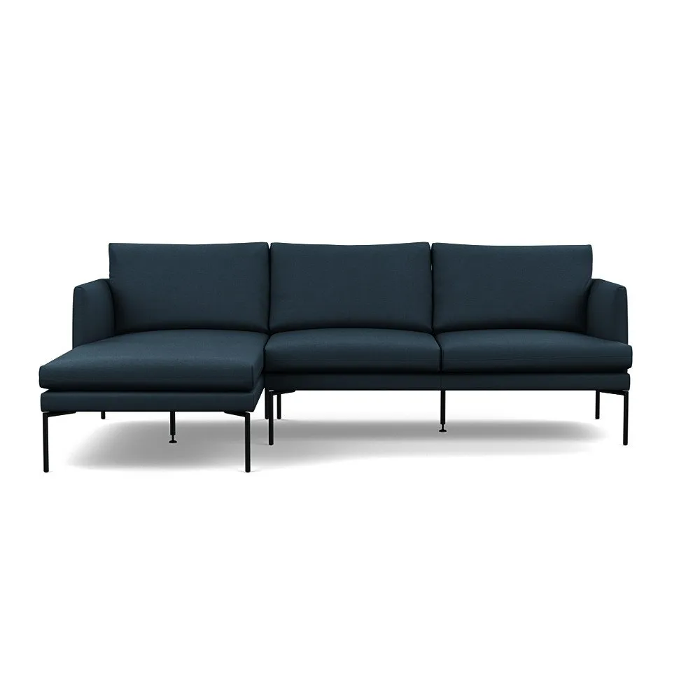 Heal's Matera Left Hand Facing Chaise Sofa Siena Cotton Deep Sea Black Feet 1