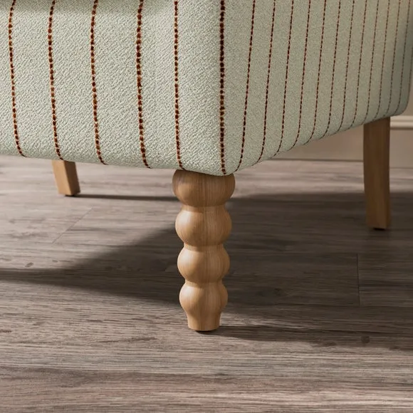 Enya Running Stitch Stripe Scroll Armchair 5