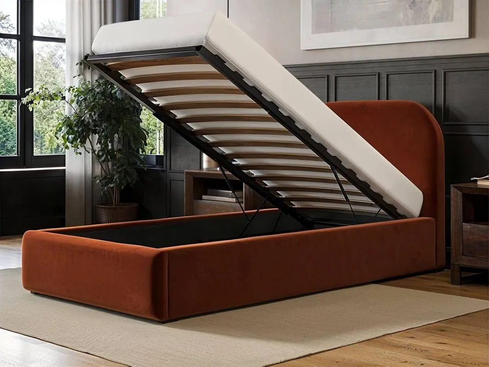 Flair Alba Single Ottoman Bed in Orange 3