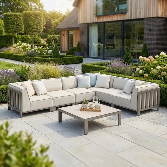 Maze Ibiza Medium Corner Garden Sofa Set with Square Table 1