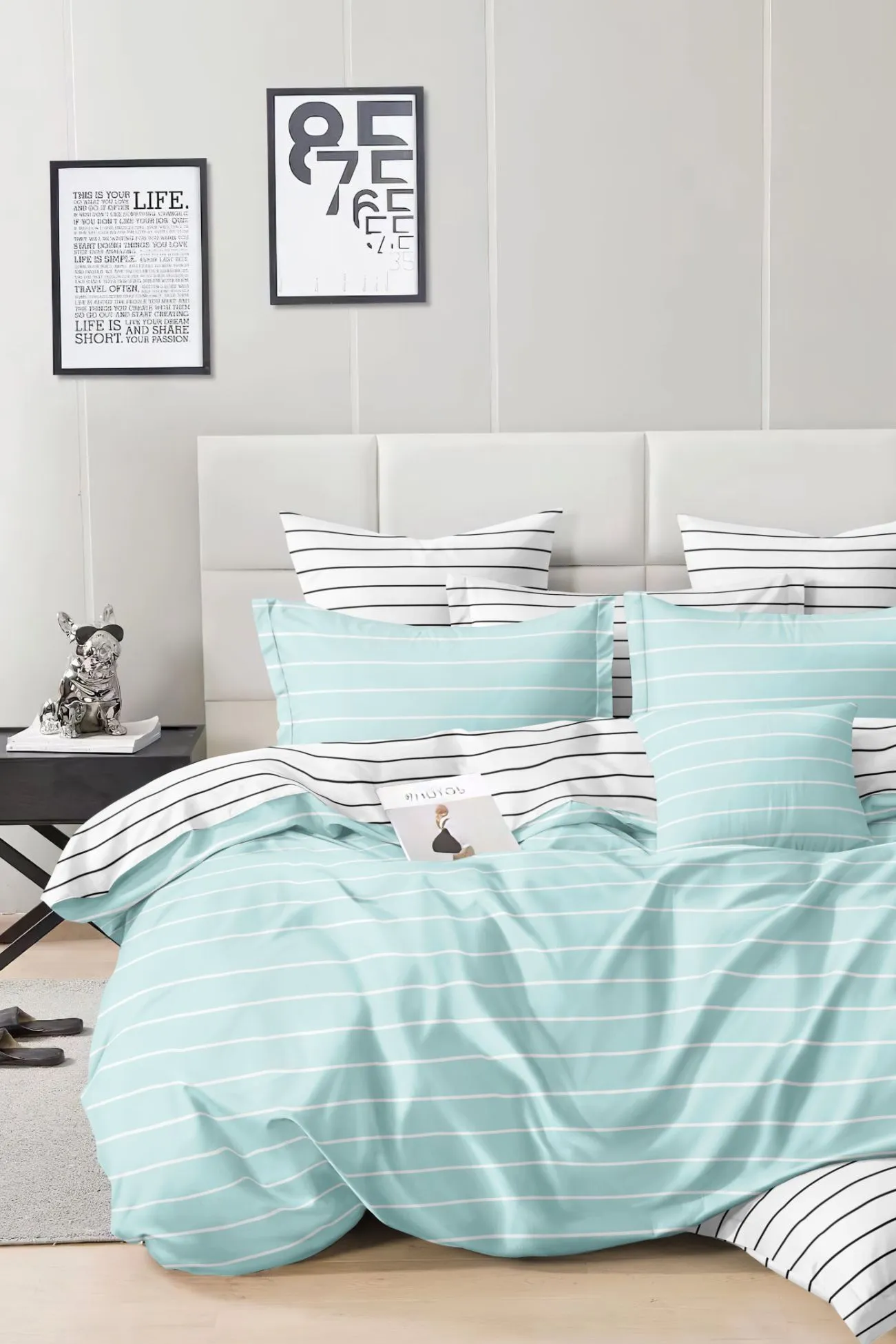 Ezysleep Aqua Stripe Printed Duvet Set 2