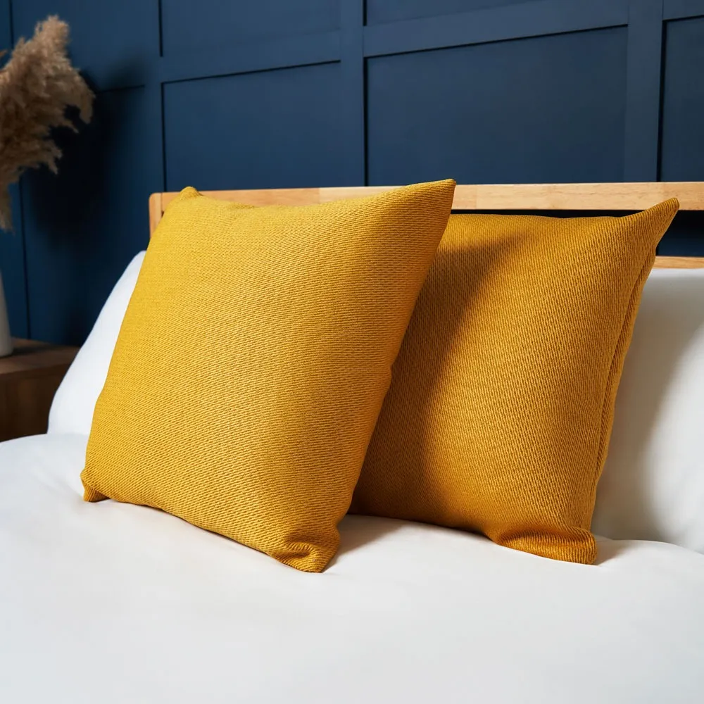 Snow Fleece Cushion, Ochre 1