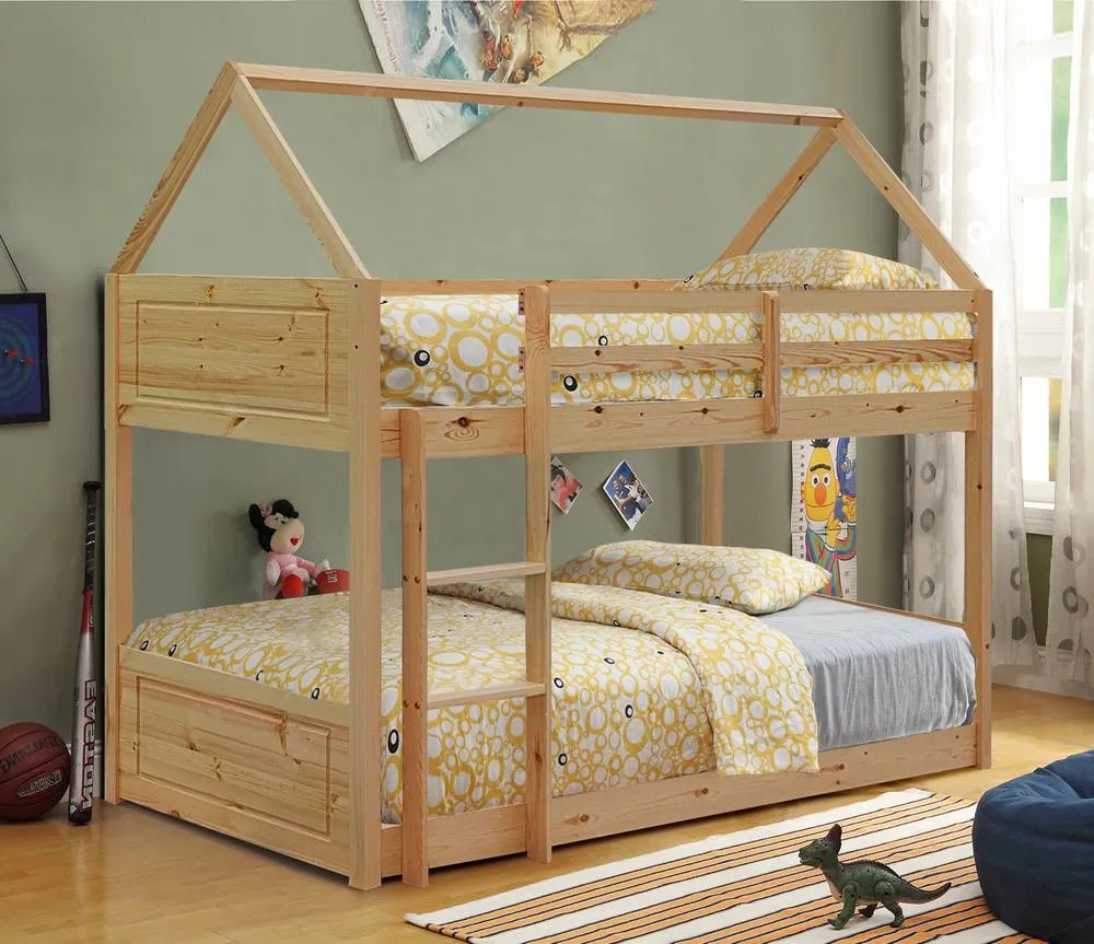 Comfy Living Ltd 3ft House Style Bunkbed in Natural Grey or White 2