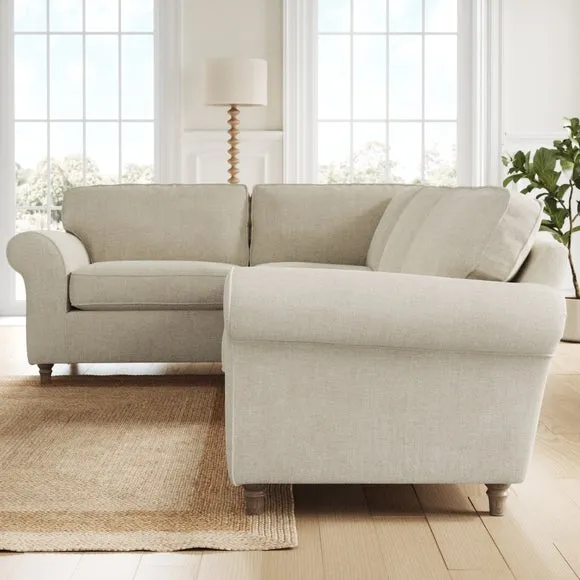 Flori Tonal Plush Chenille Corner Sofa 2
