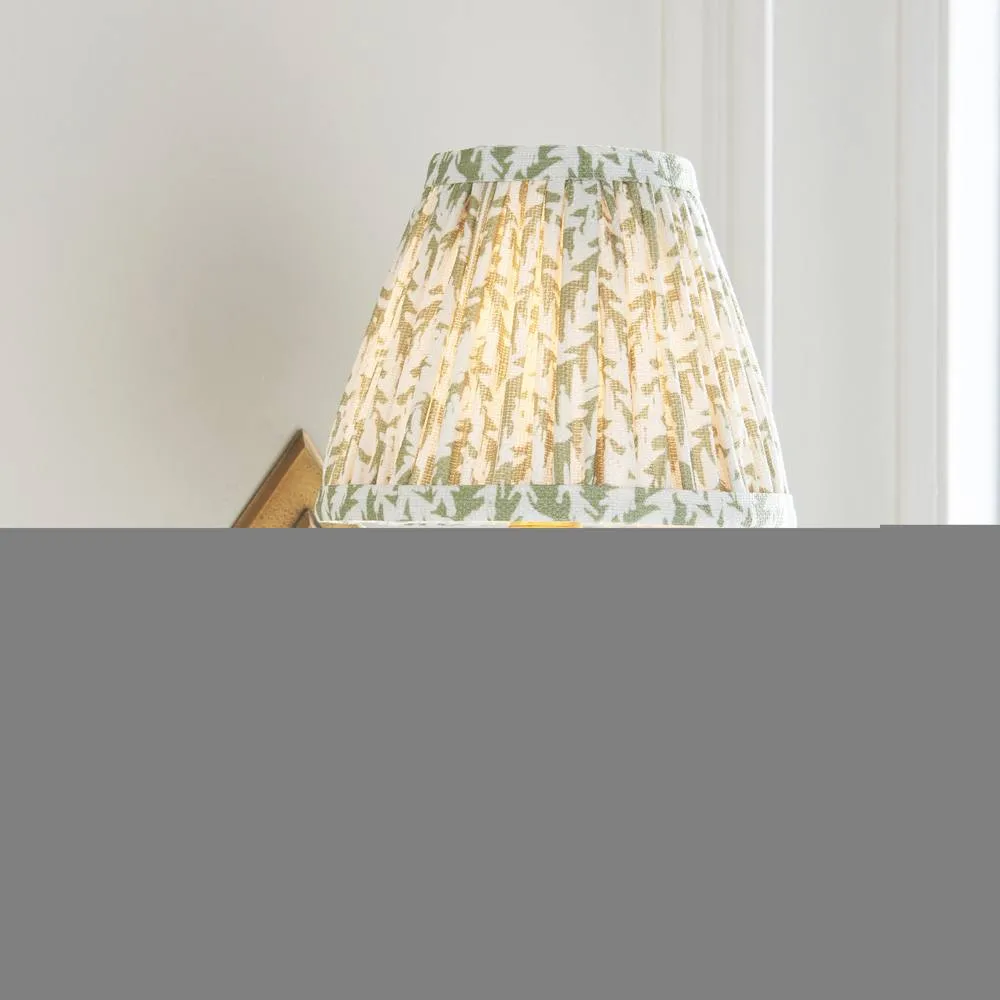Netlighting Diamond Curve & Leaf 16cm Wall Lamp Antique Brass Herb Garden Green in Gold 4