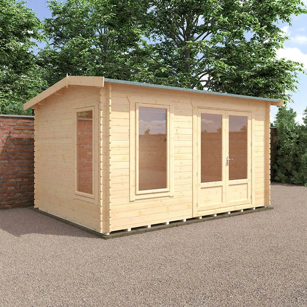 Buttercup Farm 14x10 The Longleat 28mm Cabin - L415 x W295 x H247 cm in Natural 2