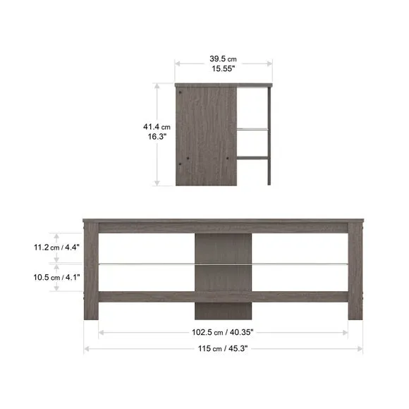 Return - Calibre Plus Wide TV Unit Grey Oak Effect for TVs up to 50" 5