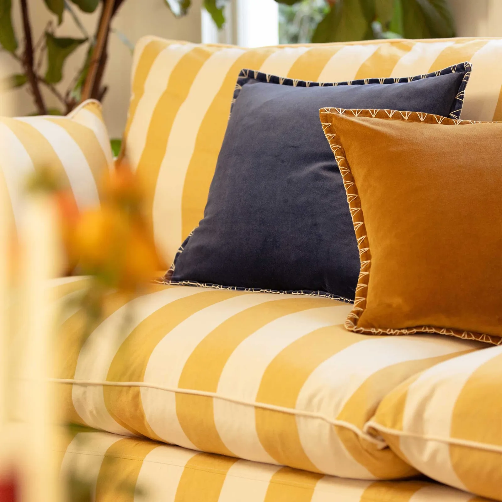 Tetrad Heritage Maja Grand Sofa, Yellow Fabric | Barker & Stonehouse 4