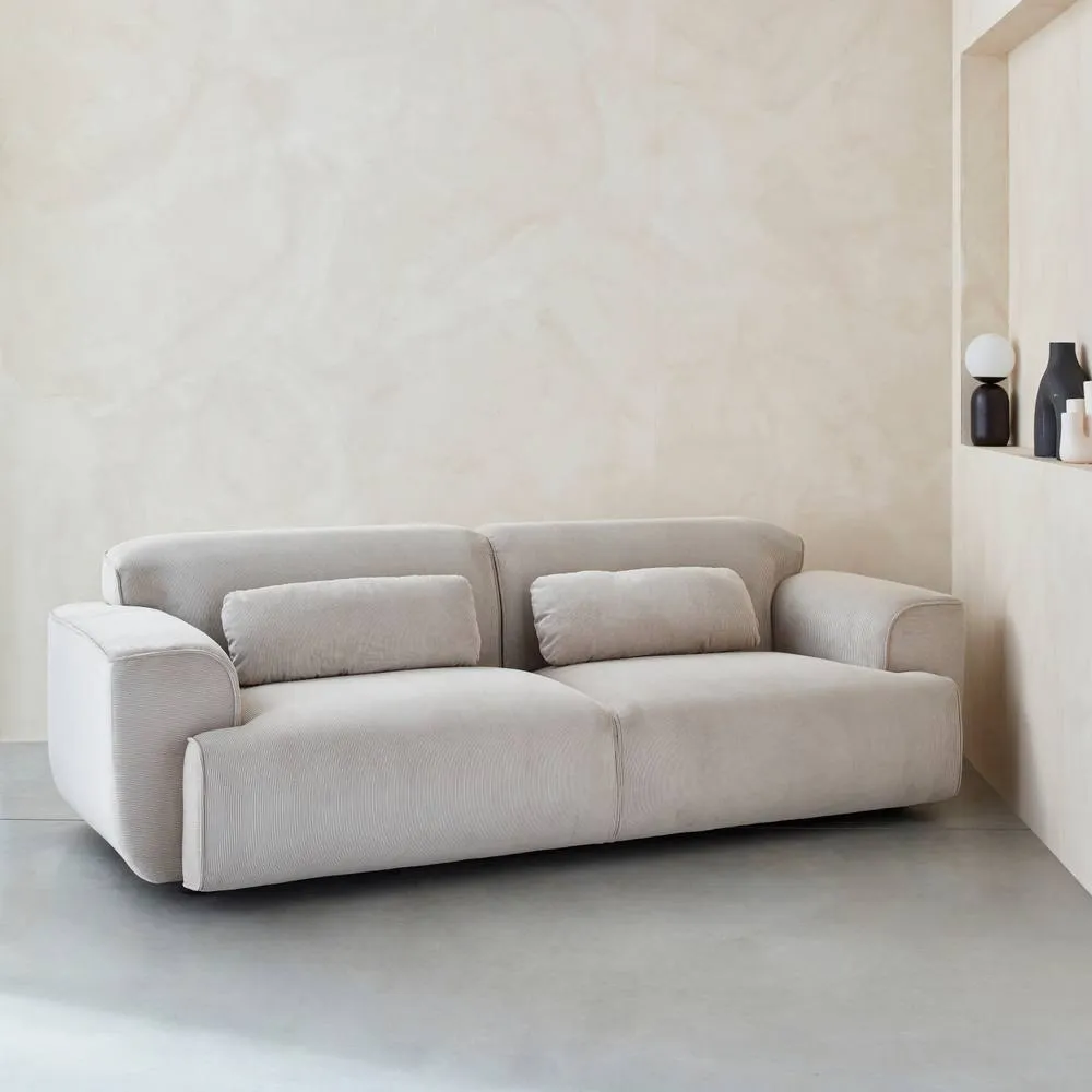 sweeek 3-seater Corduroy Sofa in Beige 6