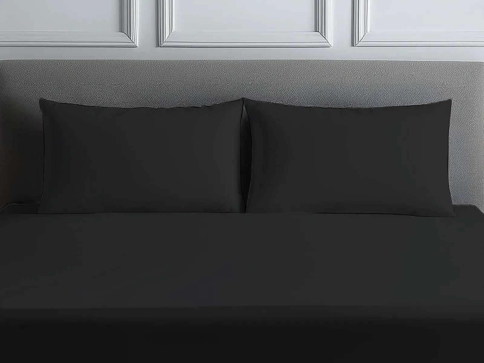 Snug City Luxury 200TC Housewife Pillowcase Pair Soft Feel in Black