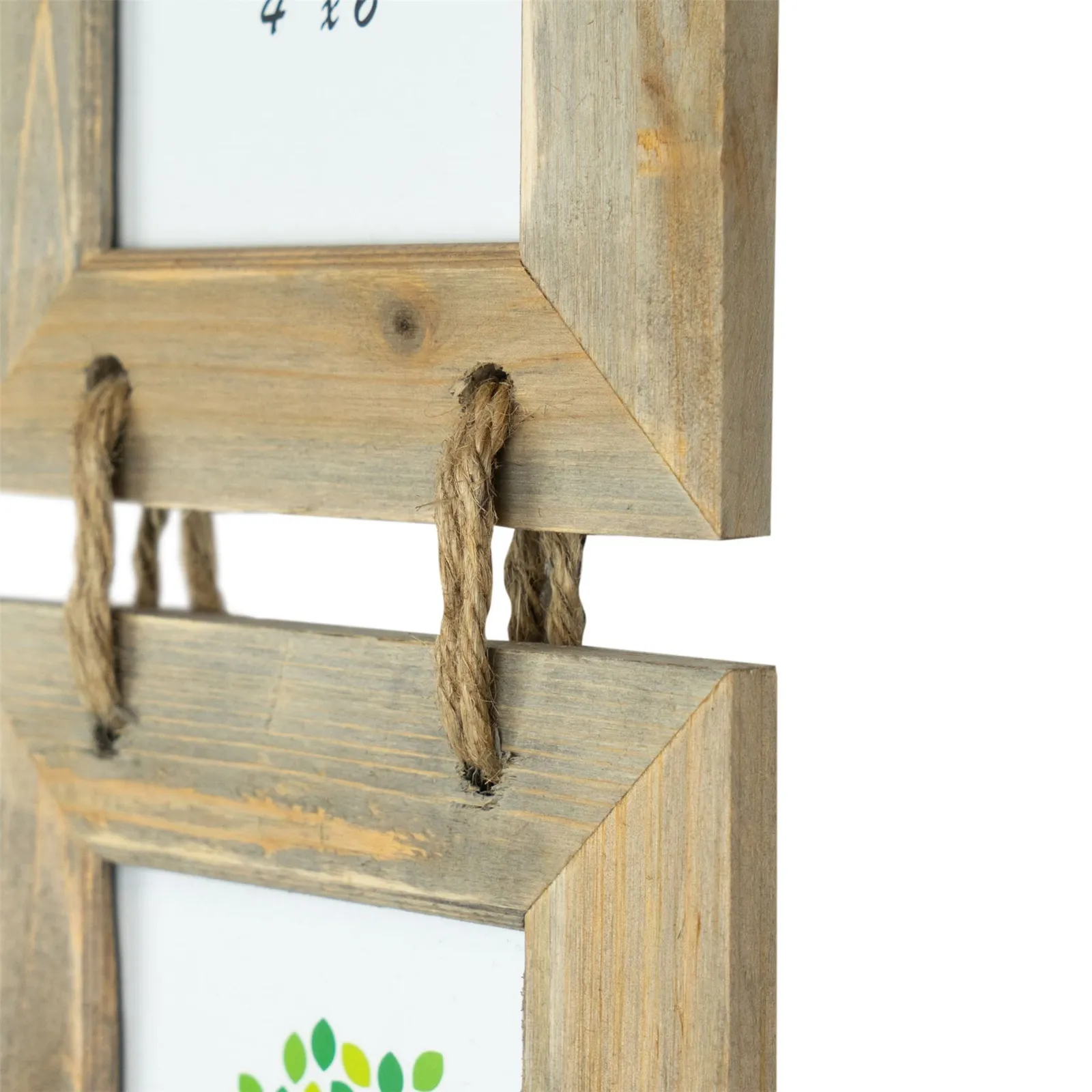 Nicola Spring Rustic Wooden Hanging 3 Photo Frames - 4 x 6" - Natural - Pack of 5 5