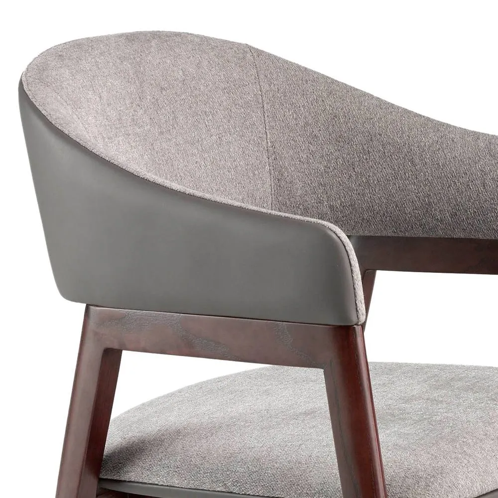 Angel Cerda Model Grey Fabric & Dark Mink Leatherette Dining 5