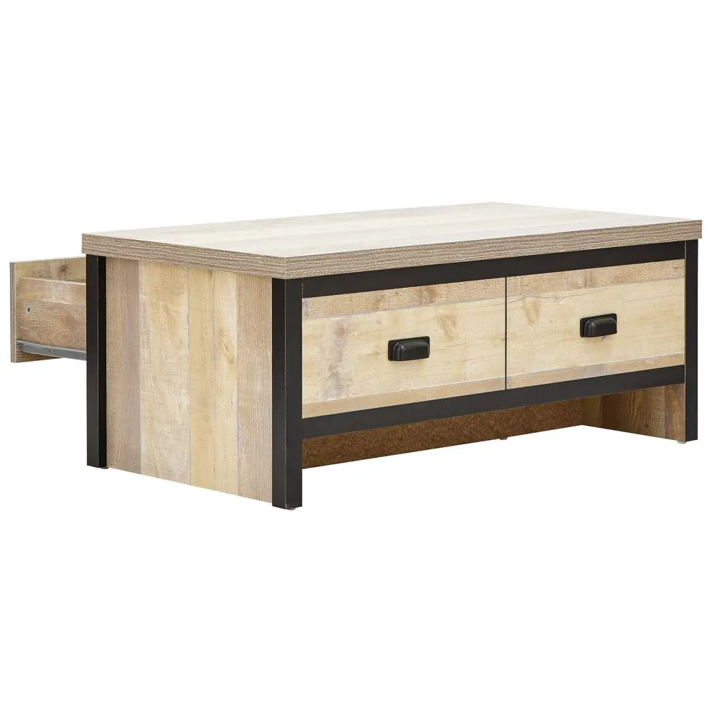 GFW Boston 2 Drawer Coffee Table in Brown 6