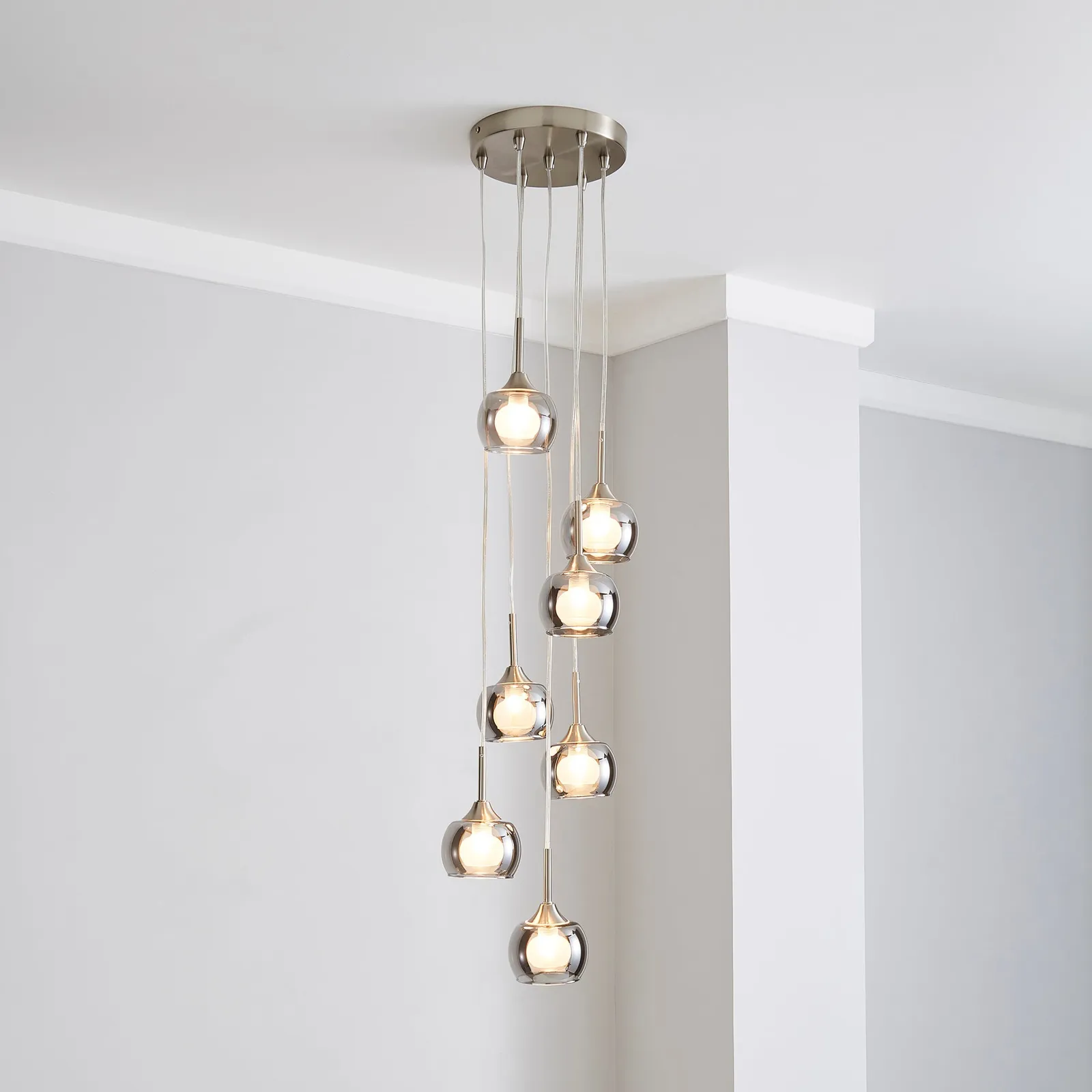 Cooper Smoked Glass Cluster Ceiling Fitting Grey