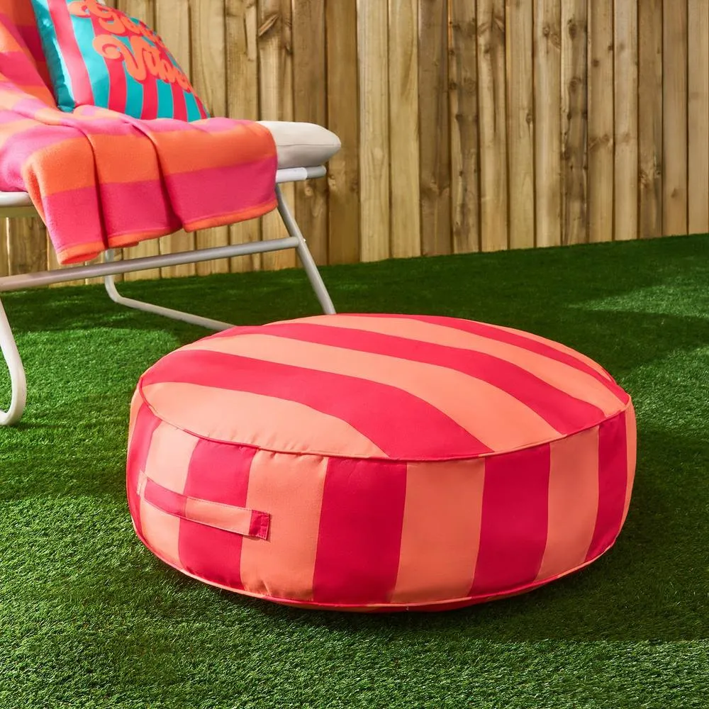 OHS Stripe Round Outdoor Garden Cushion Water Resistant
