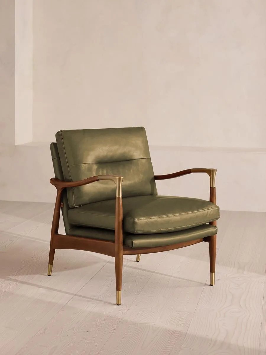 Theodore Armchair, Leather Moss