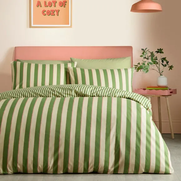 Fusion Bold Stripe Polycotton Duvet Cover & Pillowcase Set 1