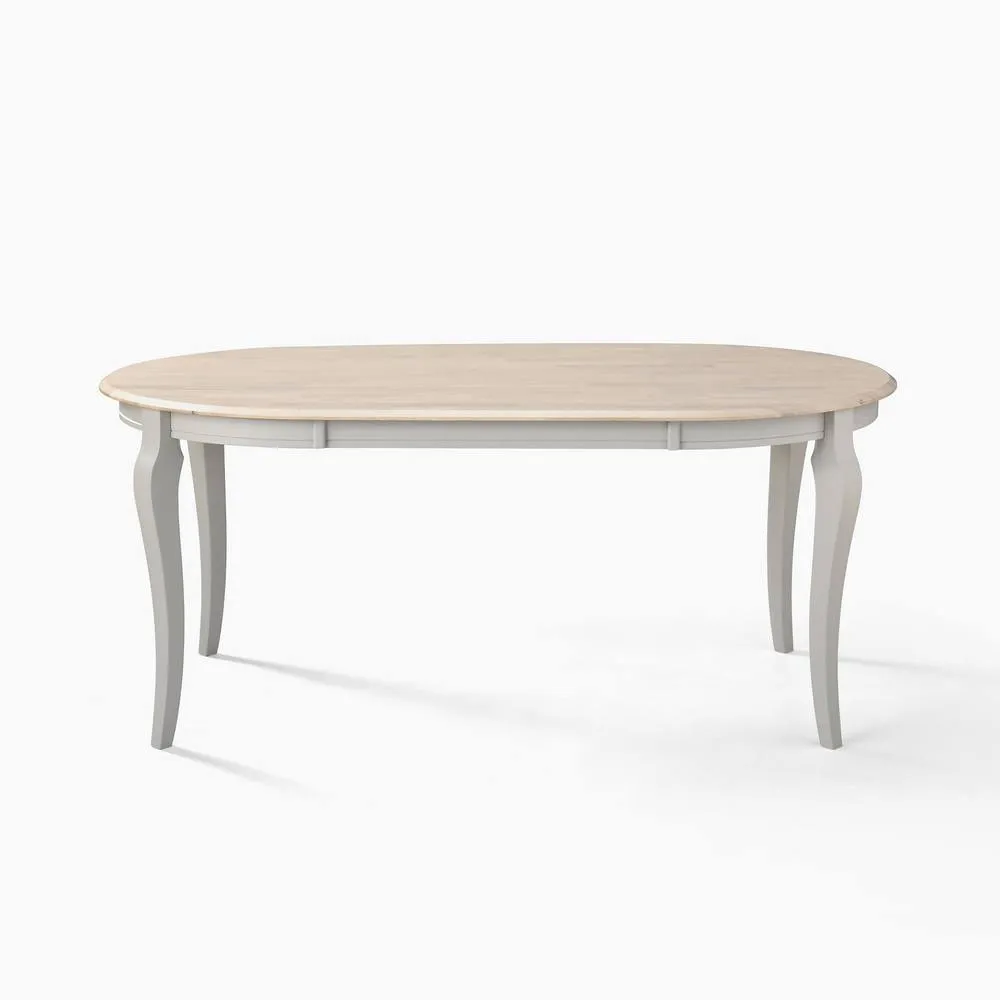 FurnitureboxUK Newport Oval Whitewash & Light Grey Wood 6 Seater Dining Table in White 3