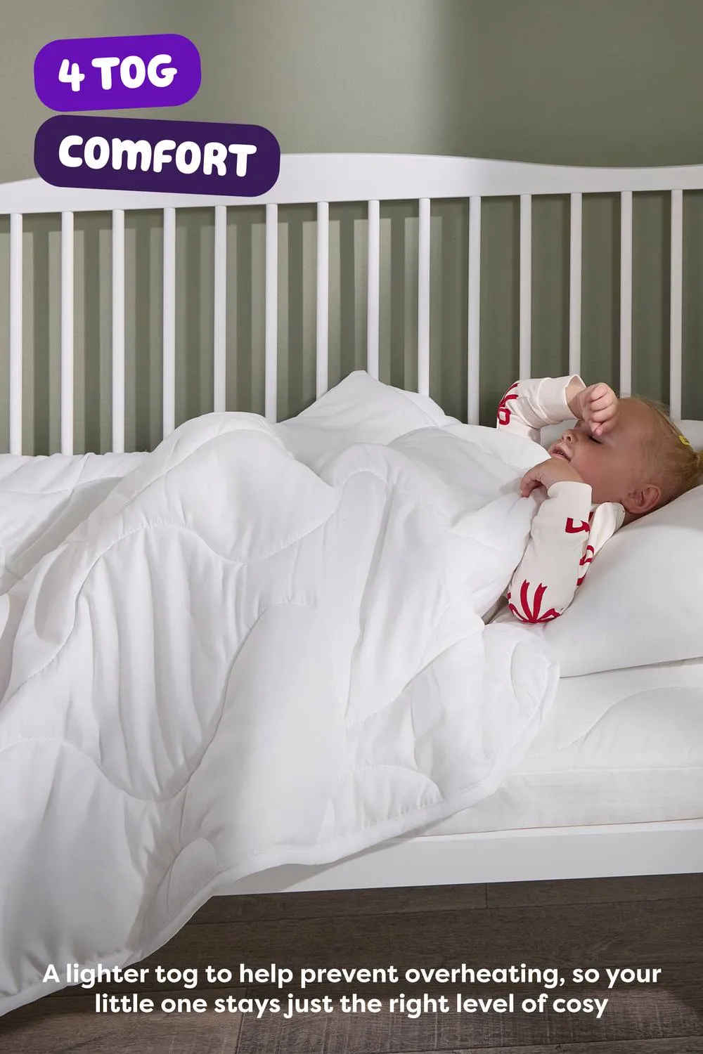 Slumberdown Little Slumbers Anti Allergy 4 Tog Cot Bed Duvet in White 4