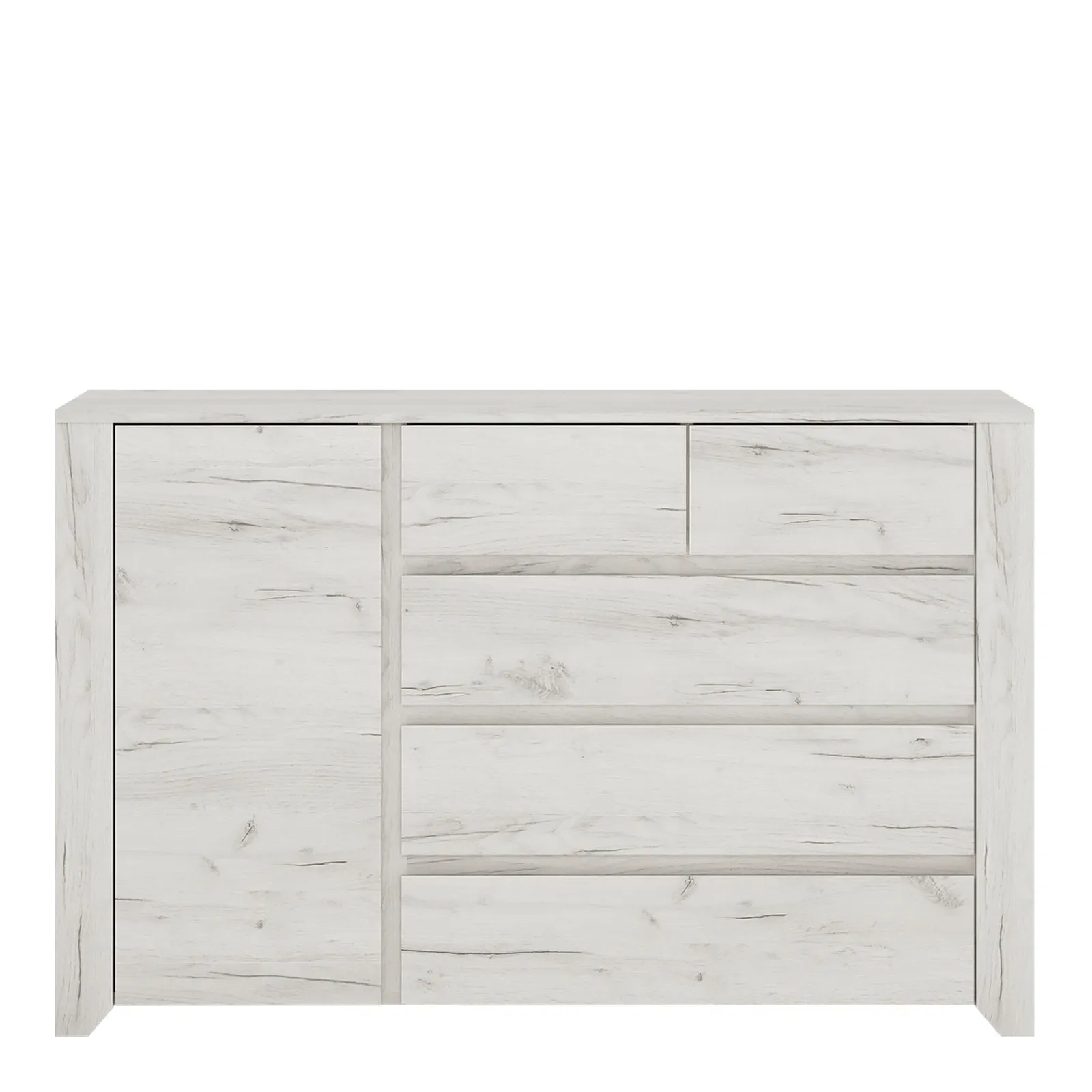 Furniture To Go Angel 1 Door 2+3 Drawer Chest in White 2