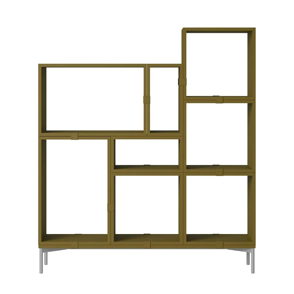 Muuto Stacked Storage System Bookcase Configuration 5 Brown Green 3