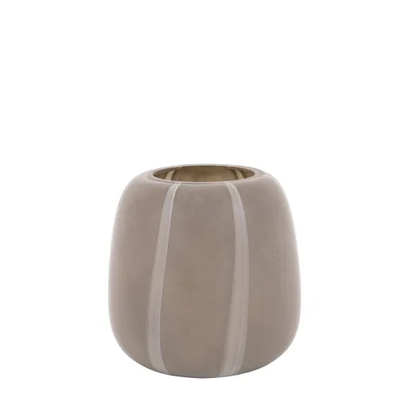 Cedar & Sage Claro Taupe Stripe Glass Vase 4