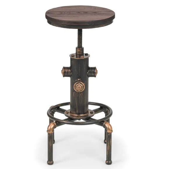 Rockport Pipework Adjustable Height Bar Stool, Mocha 3