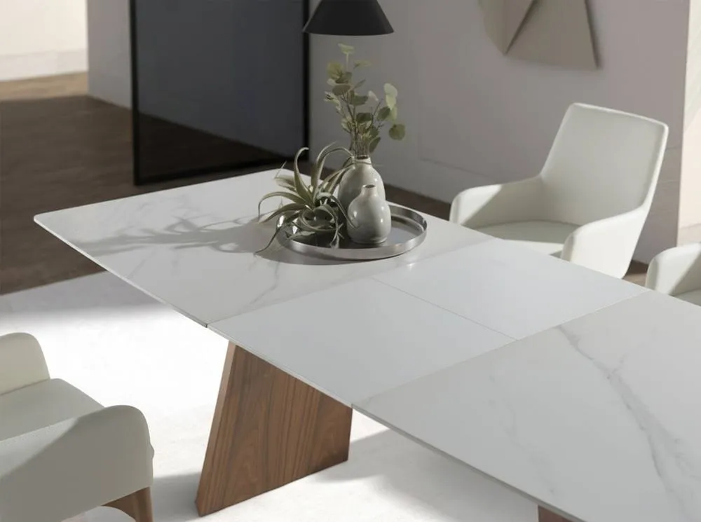 Angel Cerda Oval Extending Dining Table White Porcelain Marble 6