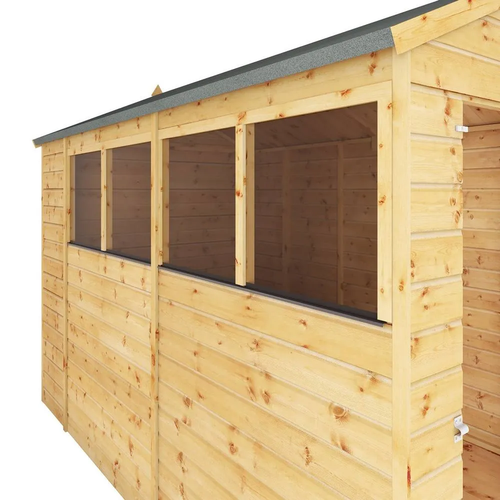 Mercia 10 x 6 Feet Shiplap Apex Shed - L296.6 x W190.5 x H222.2 cm - Brown in Natural 3