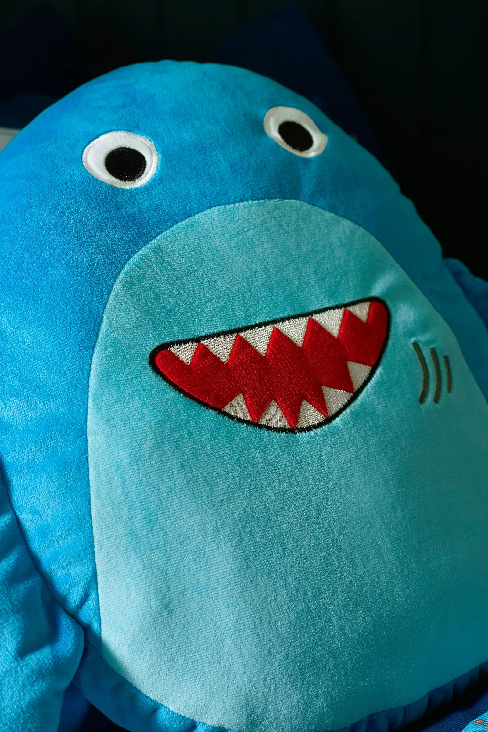 Catherine Lansfield 'Sheldon the Shark' 3D Shaped Cushion in Navy 2