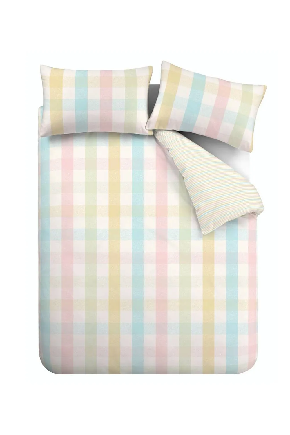 Catherine Lansfield 'Spring Check' Reversible Duvet Cover Set 4