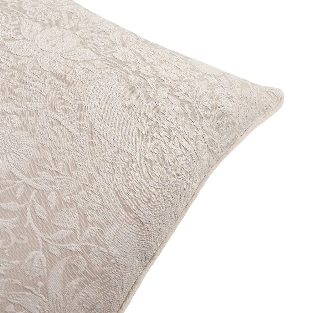 Morris & Co Strawberry Thief Jacquard Cushion in Cream 3