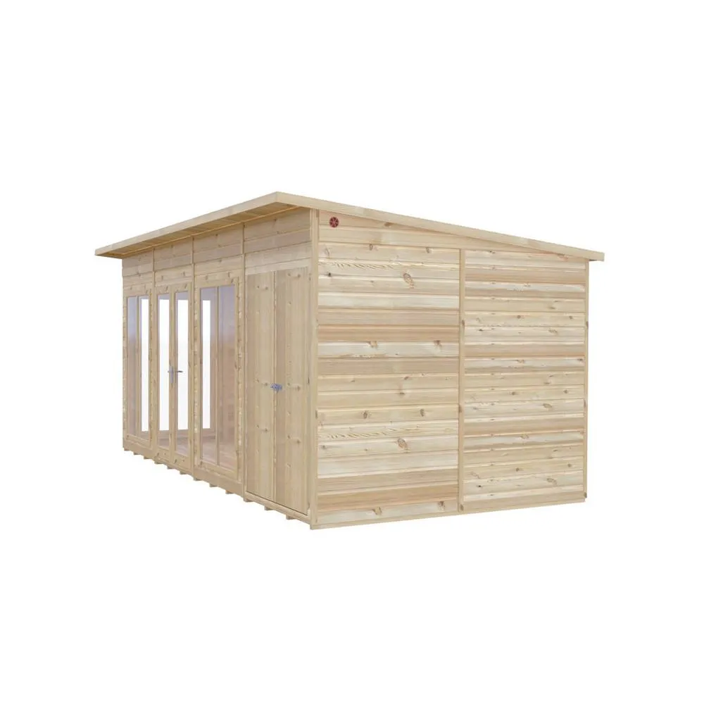 Shires Lela 16x8 Summerhouse including Storage - L244.8 x W476 x H227.5 cm in Light Brown 4