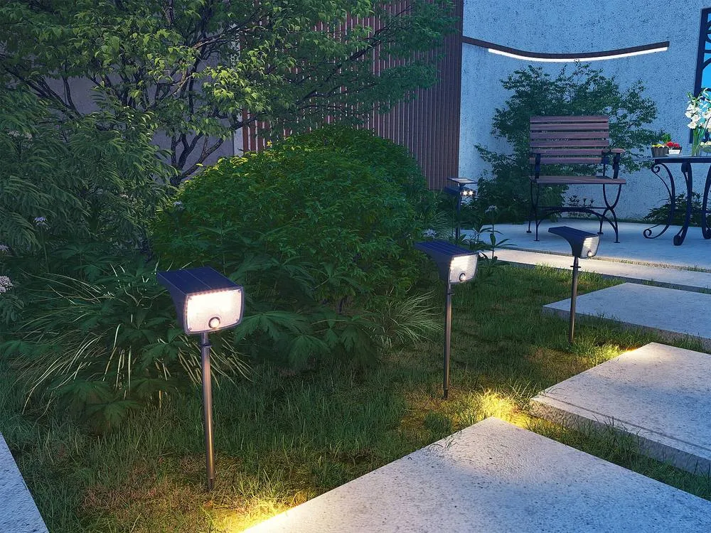 Vente-unique Motion Sensor Solar Stake Or Wall Light - 700 Lumens - CHENDI in Black