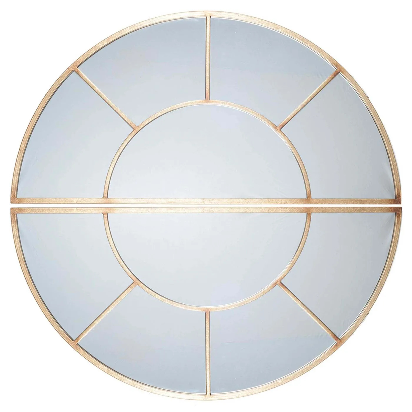 2 Oval Section Wall Mirror, Antique Gold