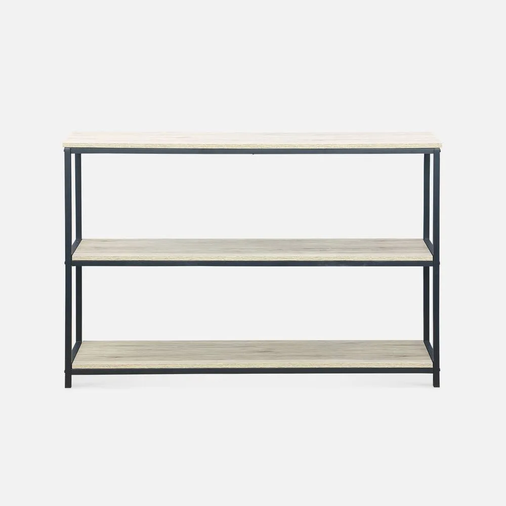 sweeek 3-level Industrial Bookcase With Wood & Metal Effect in Black 2