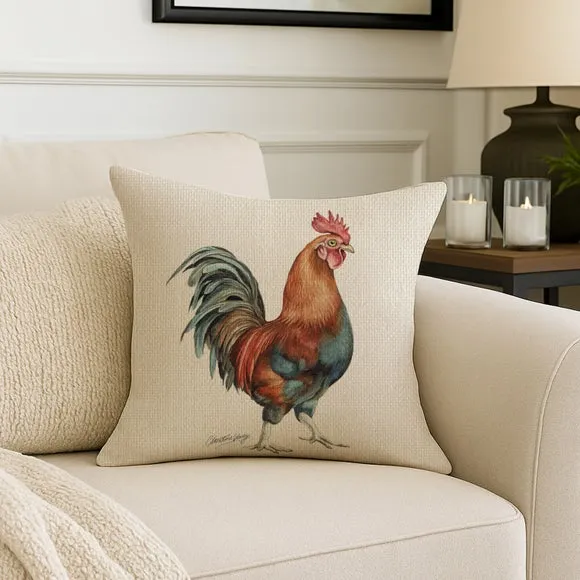 Christine Varley Cockerel Square Cushion