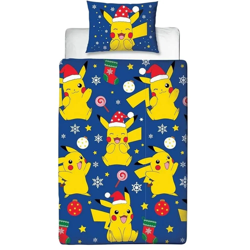 Pokemon Christmas Reversible Duvet Set in Blue